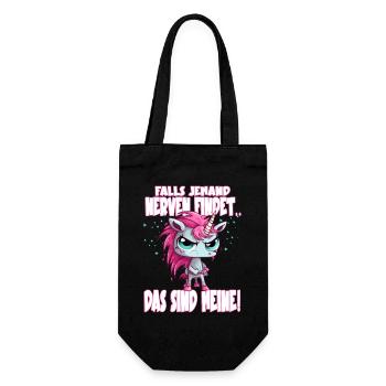 Angry Unicorn Pink Saying - Gift Bag for Bottles - black - Front