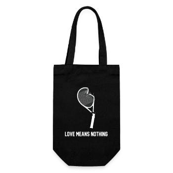 Love Means Nothing – Lustiges Tennis Design - Geschenkbeutel für Flaschen - Schwarz - Vorne