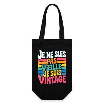 T-shirt Humour Vintage Je ne suis pas vieille - Sac à bouteille - noir - Devant