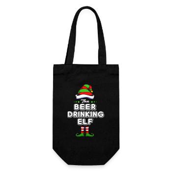 Elf Elf Cadeau de Noël Bière Fête Alcool - Sac à bouteille - noir - Devant