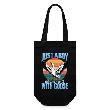 Funny Bird Goose - Geschenkbeutel für Flaschen - Schwarz - Vorne
