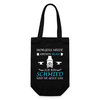 Schmied Schmiede Amboss Metallbau - Geschenkbeutel für Flaschen - Schwarz - Vorne