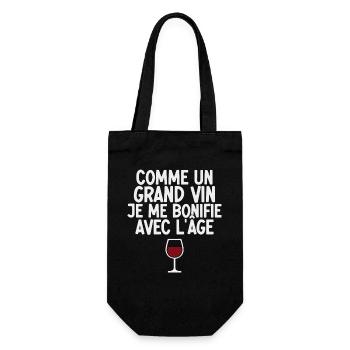 Like a great wine, I get better with age - Gift Bag for Bottles - black - Front