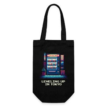Level Up in Tokio | Japan Reise Otaku - Geschenkbeutel für Flaschen - Schwarz - Vorne