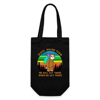 Sloth Hiking Team Funny Shirt - Gift Bag for Bottles - black - Front