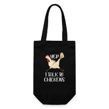 I Talk to Chicken - Gift Bag for Bottles - black - Front