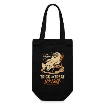 Trick Or Treat Yo Self Lazy Costume Drôle Dicton - Sac à bouteille - noir - Devant