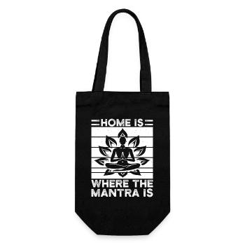 Pilates Enthusiasts Home Is Where The Mantra Is - Geschenkbeutel für Flaschen - Schwarz - Vorne