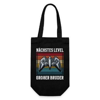 Nächstes Level Großer Bruder Ankündigung Zocken - Geschenkbeutel für Flaschen - Schwarz - Vorne