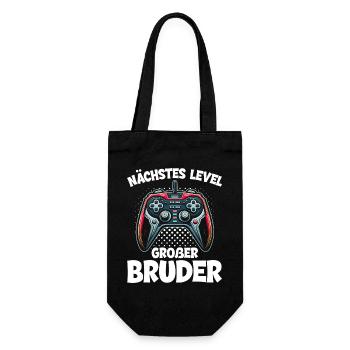 Nächstes Level Großer Bruder Ankündigung Zocken - Geschenkbeutel für Flaschen - Schwarz - Vorne
