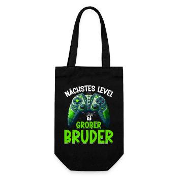 Nächstes Level Großer Bruder Ankündigung Zocken - Geschenkbeutel für Flaschen - Schwarz - Vorne