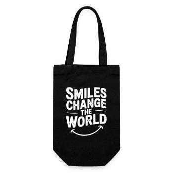 Smiles Change The World - Gift Bag for Bottles - black - Front