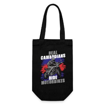 Cambodia Cambodian Motorcycle - Gift Bag for Bottles - black - Front