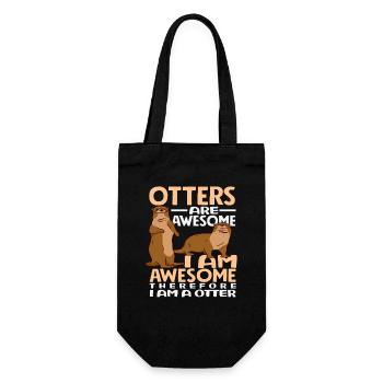 Seeotter Cartoon I'm Awesome - Geschenkbeutel für Flaschen - Schwarz - Vorne