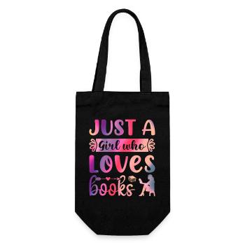 Just a girl who loves books - Gift Bag for Bottles - black - Front