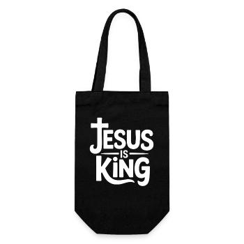 Jesus Is King Christlich Kreuz Glaube - Geschenkbeutel für Flaschen - Schwarz - Vorne