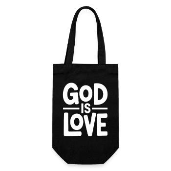 God Is Love Jesus Christian Faith - Gift Bag for Bottles - black - Front