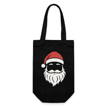 T-shirt visage de Père Noël Drôle Noël Père Noël - Sac à bouteille - noir - Devant