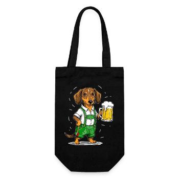 Bière teckel tente à bière chope de bière Bavière chien drôle - Sac à bouteille - noir - Devant