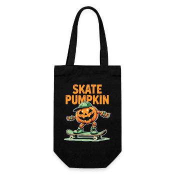 Skateboard-Kürbis für Halloween-Fans - Geschenkbeutel für Flaschen - Schwarz - Vorne