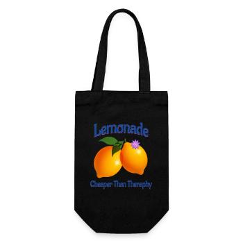 Lemonade Cheaper Than Theraphy Zitronenfrucht - Geschenkbeutel für Flaschen - Schwarz - Vorne