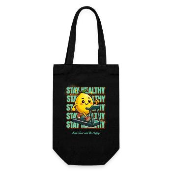 Limonade Lemonade Zitronen Design Stay Healthy - Geschenkbeutel für Flaschen - Schwarz - Vorne