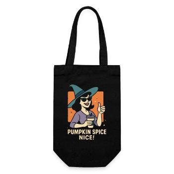 Pumpkin Spice Nice Halloween coffee lover Costume - Gift Bag for Bottles - black - Front