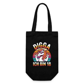 digga j’ai 18 ans licorne rétro anniversaire dire - Sac à bouteille - noir - Devant