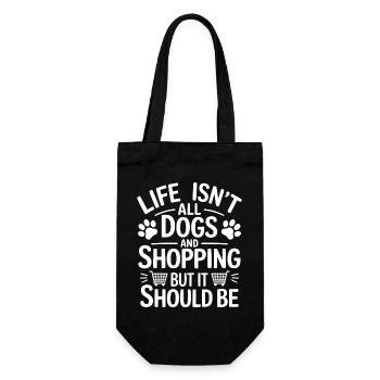 Shopping Saying Dogs Funny Shopping Gift - Gift Bag for Bottles - black - Front