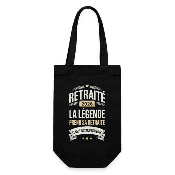 The Legend Retires Humorous Gift - Gift Bag for Bottles - black - Front