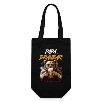 Soon DAD BROWN BEAR Father BROWN BEAR Fatherhood Funny - Gift Bag for Bottles - black - Front