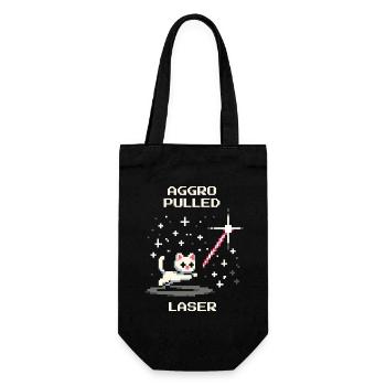 Aggro Drawn: Laser | Cat play instinct - Gift Bag for Bottles - black - Front