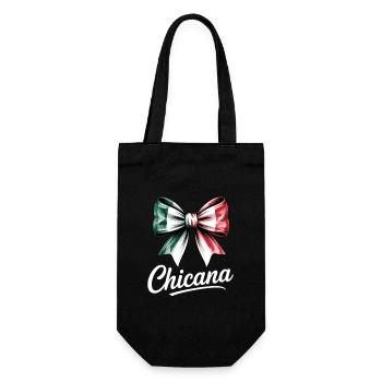 Chicana Bow Italien Flagge Design - Geschenkbeutel für Flaschen - Schwarz - Vorne