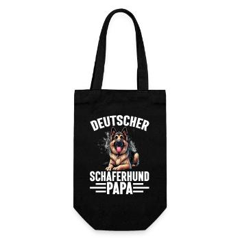 Deutscher Schäferhund Papa Vatertag Vater - Geschenkbeutel für Flaschen - Schwarz - Vorne