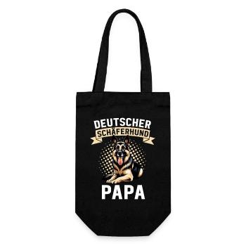 Deutscher Schäferhund Papa Vatertag Vater - Geschenkbeutel für Flaschen - Schwarz - Vorne