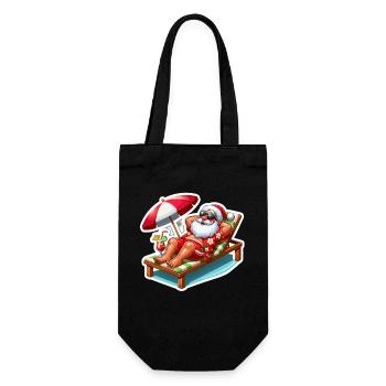 Santa Beach Vacation Summer Sea Island Vacation - Gift Bag for Bottles - black - Front