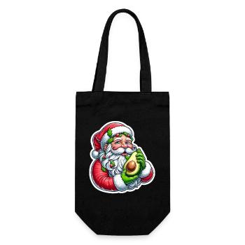 Avocado Santa Festfreude - Geschenkbeutel für Flaschen - Schwarz - Vorne