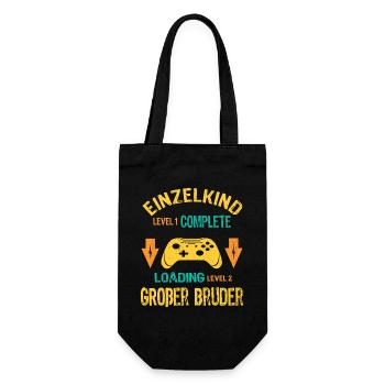 Einzelkind Complete - Loading Großer Bruder 2026 - Geschenkbeutel für Flaschen - Schwarz - Vorne