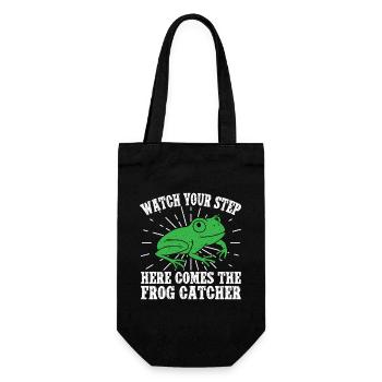 Frog Catcher Watch Your Step Frog - Geschenkbeutel für Flaschen - Schwarz - Vorne