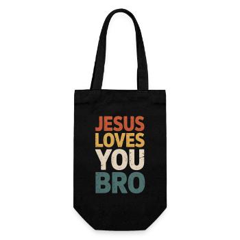 Jesus Loves You Bro - Gift Bag for Bottles - black - Front