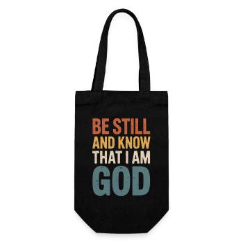 Be Still and Know I Am God – Bible Verse - Gift Bag for Bottles - black - Front