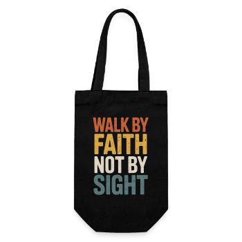 walk by faith not by sight - Gift Bag for Bottles - black - Front