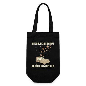 I Count Cat Paws Bed Decor - Gift Bag for Bottles - black - Front