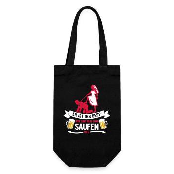 He's the idiot - JGA Team Bräutigam - Gift Bag for Bottles - black - Front