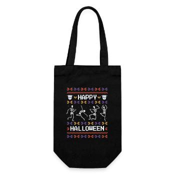 Hässlicher Stil Fröhliches Halloween Festliches Design - Geschenkbeutel für Flaschen - Schwarz - Vorne