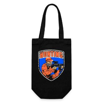 Hunter Aiming Badge Tactical Shooting Style - Gift Bag for Bottles - black - Front