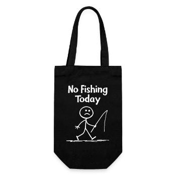 Angler-Frust – Heute kein Fischfang - Geschenkbeutel für Flaschen - Schwarz - Vorne