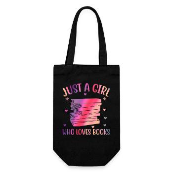Just a girl who loves books - Gift Bag for Bottles - black - Front