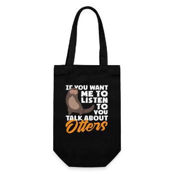 Conversation about otter sea otter cartoon - Gift Bag for Bottles - black - Front