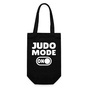 Judo Mode ON – Stärke, Disziplin & Kampfgeist - Geschenkbeutel für Flaschen - Schwarz - Vorne